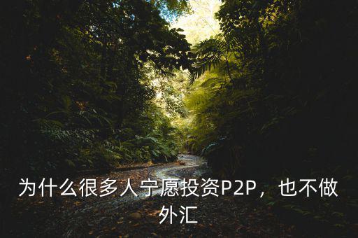 為什么很多人寧愿投資P2P，也不做外匯