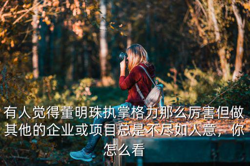 有人覺得董明珠執(zhí)掌格力那么厲害但做其他的企業(yè)或項(xiàng)目總是不盡如人意，你怎么看