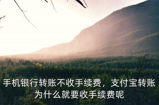 手機(jī)銀行轉(zhuǎn)賬不收手續(xù)費，支付寶轉(zhuǎn)賬為什么就要收手續(xù)費呢