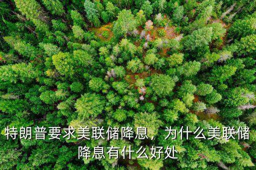 特朗普要求美聯(lián)儲降息，為什么美聯(lián)儲降息有什么好處