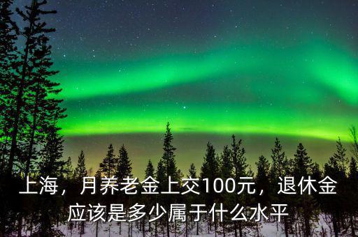 上海，月養(yǎng)老金上交100元，退休金應(yīng)該是多少屬于什么水平