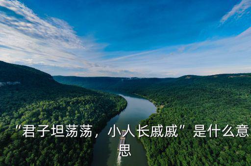 “君子坦蕩蕩，小人長戚戚”是什么意思