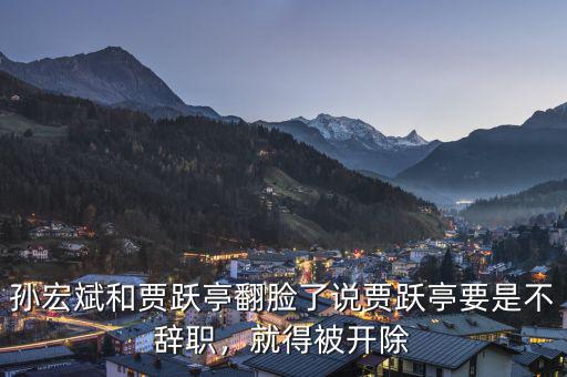 孫宏斌和賈躍亭翻臉了說賈躍亭要是不辭職，就得被開除