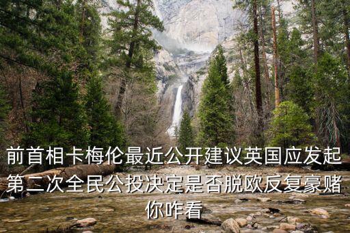 前首相卡梅倫最近公開建議英國應(yīng)發(fā)起第二次全民公投決定是否脫歐反復(fù)豪賭你咋看