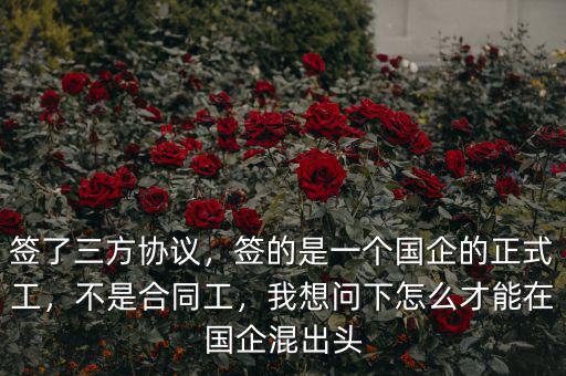 簽了三方協(xié)議，簽的是一個國企的正式工，不是合同工，我想問下怎么才能在國企混出頭