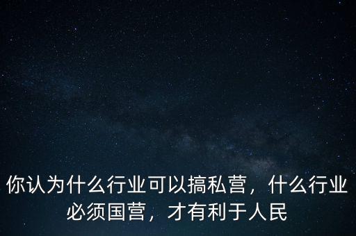 你認(rèn)為什么行業(yè)可以搞私營(yíng)，什么行業(yè)必須國(guó)營(yíng)，才有利于人民