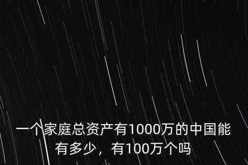 一個家庭總資產(chǎn)有1000萬的中國能有多少，有100萬個嗎
