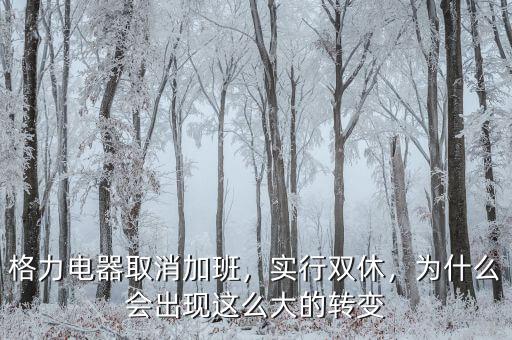 格力電器取消加班，實(shí)行雙休，為什么會(huì)出現(xiàn)這么大的轉(zhuǎn)變