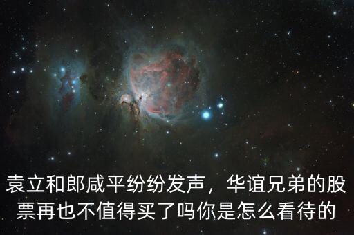 袁立和郎咸平紛紛發(fā)聲，華誼兄弟的股票再也不值得買了嗎你是怎么看待的