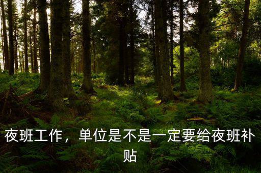 夜班工作，單位是不是一定要給夜班補(bǔ)貼