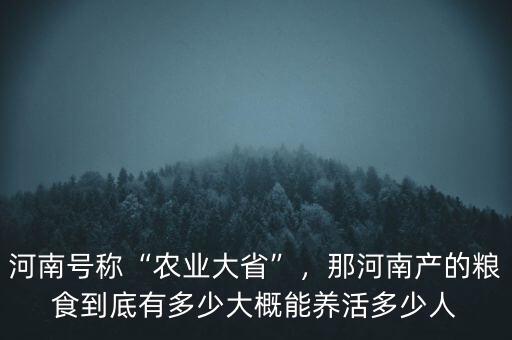 河南號稱“農(nóng)業(yè)大省”，那河南產(chǎn)的糧食到底有多少大概能養(yǎng)活多少人