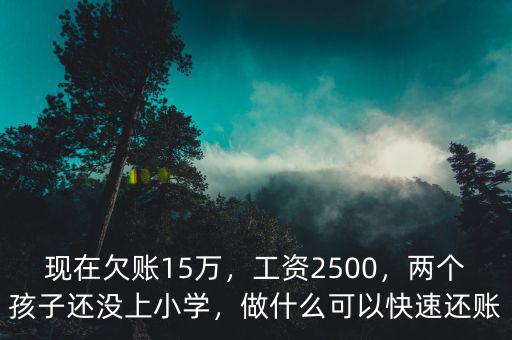 現(xiàn)在欠賬15萬，工資2500，兩個(gè)孩子還沒上小學(xué)，做什么可以快速還賬