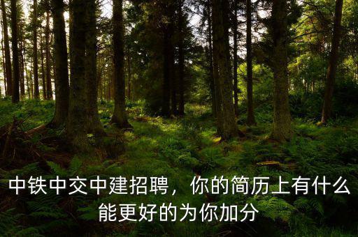 中鐵中交中建招聘，你的簡歷上有什么能更好的為你加分