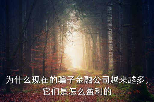 為什么現(xiàn)在的騙子金融公司越來越多，它們是怎么盈利的