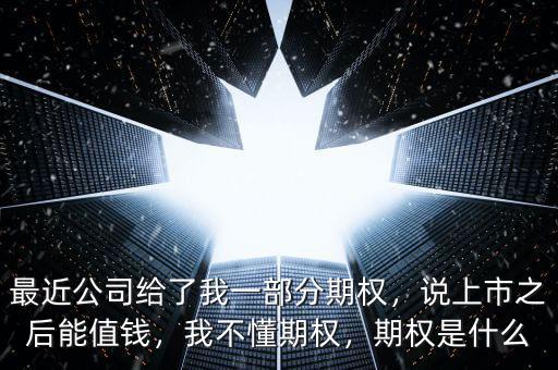 最近公司給了我一部分期權(quán)，說上市之后能值錢，我不懂期權(quán)，期權(quán)是什么