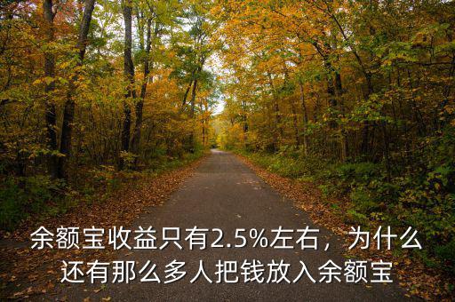 余額寶收益只有2.5%左右，為什么還有那么多人把錢放入余額寶