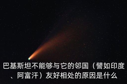 巴基斯坦不能夠與它的鄰國（譬如印度、阿富汗）友好相處的原因是什么