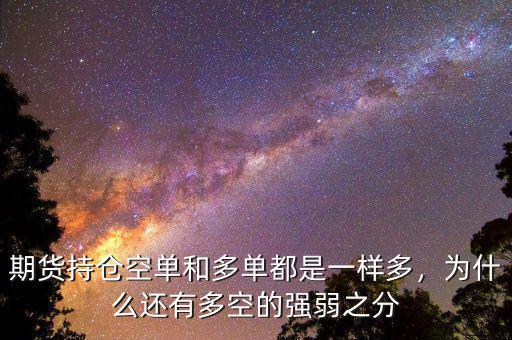 期貨持倉空單和多單都是一樣多，為什么還有多空的強(qiáng)弱之分