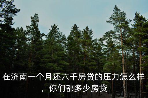 在濟(jì)南一個(gè)月還六千房貸的壓力怎么樣，你們都多少房貸