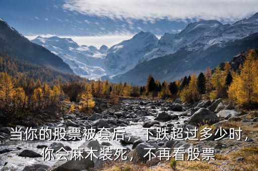當你的股票被套后，下跌超過多少時，你會麻木裝死，不再看股票