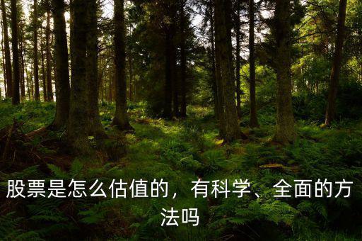 股票是怎么估值的，有科學、全面的方法嗎