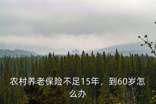 農(nóng)村養(yǎng)老保險(xiǎn)不足15年，到60歲怎么辦