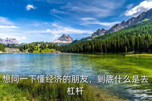 想問一下懂經(jīng)濟(jì)的朋友，到底什么是去杠桿