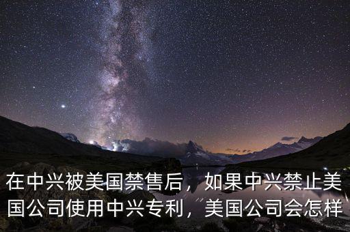 在中興被美國禁售后，如果中興禁止美國公司使用中興專利，美國公司會怎樣