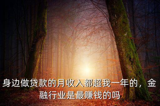身邊做貸款的月收入都超我一年的，金融行業(yè)是最賺錢的嗎
