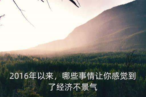 2016年以來，哪些事情讓你感覺到了經(jīng)濟(jì)不景氣