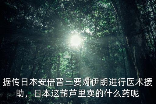 據(jù)傳日本安倍晉三要對伊朗進(jìn)行醫(yī)術(shù)援助，日本這葫蘆里賣的什么藥呢