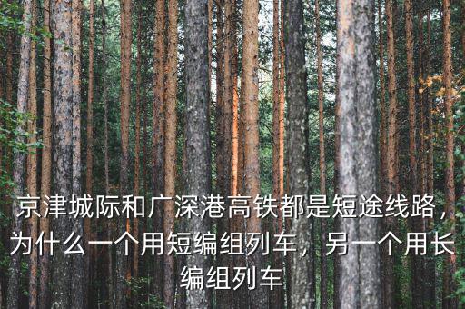 京津城際和廣深港高鐵都是短途線路，為什么一個(gè)用短編組列車(chē)，另一個(gè)用長(zhǎng)編組列車(chē)
