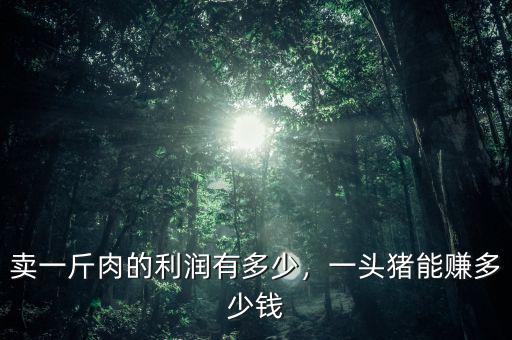 賣一斤肉的利潤(rùn)有多少，一頭豬能賺多少錢