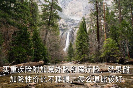 買重疾險(xiǎn)附加意外險(xiǎn)和醫(yī)療險(xiǎn)，結(jié)果附加險(xiǎn)性價(jià)比不理想，怎么退比較好