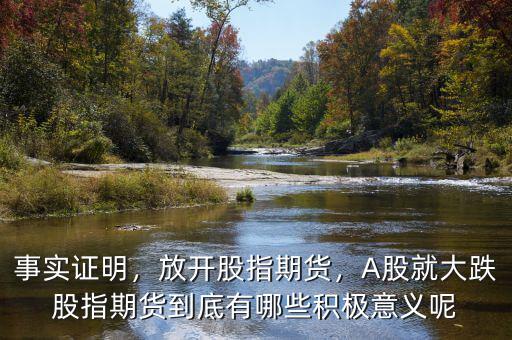 事實(shí)證明，放開股指期貨，A股就大跌股指期貨到底有哪些積極意義呢