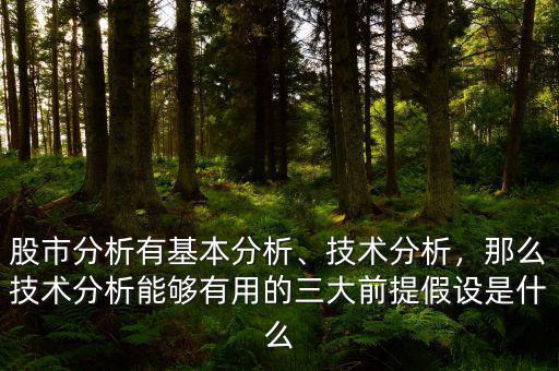 股市分析有基本分析、技術(shù)分析，那么技術(shù)分析能夠有用的三大前提假設(shè)是什么