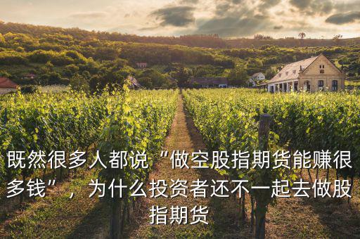 既然很多人都說“做空股指期貨能賺很多錢”，為什么投資者還不一起去做股指期貨