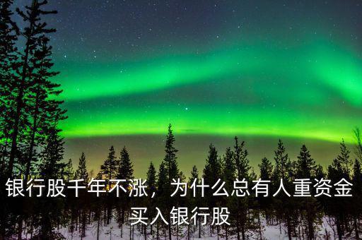 銀行股千年不漲，為什么總有人重資金買入銀行股