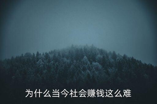 為什么當(dāng)今社會(huì)賺錢這么難
