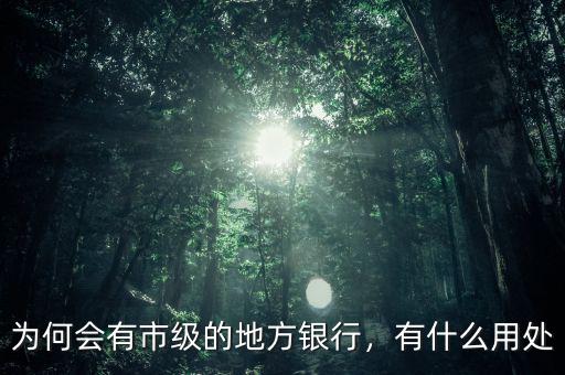 為何會(huì)有市級(jí)的地方銀行，有什么用處