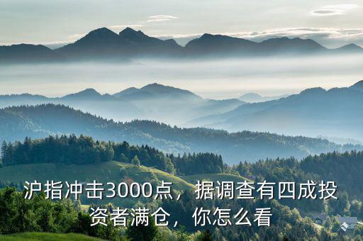 滬指沖擊3000點(diǎn)，據(jù)調(diào)查有四成投資者滿倉(cāng)，你怎么看