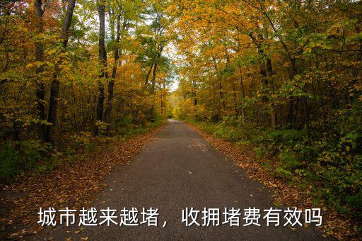 城市越來越堵，收擁堵費(fèi)有效嗎