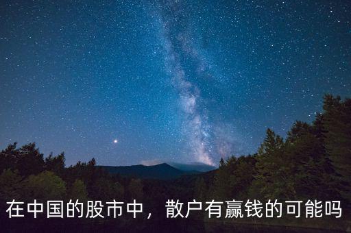 在中國的股市中，散戶有贏錢的可能嗎