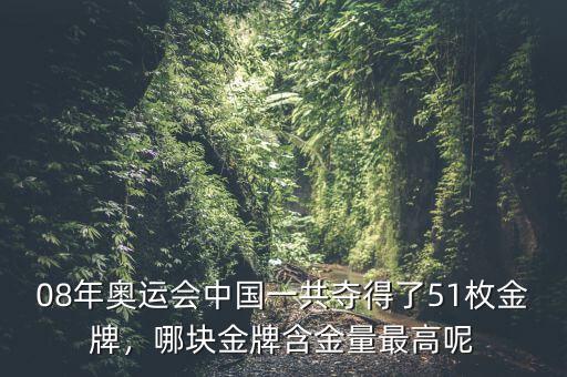 08年奧運(yùn)會(huì)中國(guó)一共奪得了51枚金牌，哪塊金牌含金量最高呢