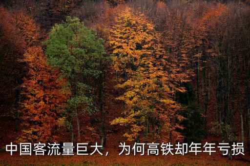 中國客流量巨大，為何高鐵卻年年虧損