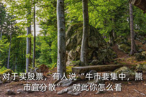 對(duì)于買(mǎi)股票，有人說(shuō)“牛市要集中，熊市宜分散”，對(duì)此你怎么看