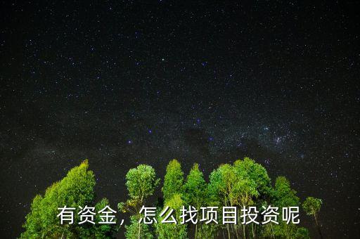 有資金，怎么找項(xiàng)目投資呢