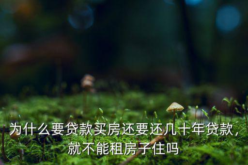 為什么要貸款買(mǎi)房還要還幾十年貸款，就不能租房子住嗎