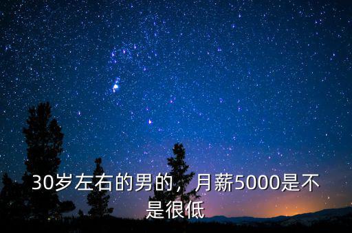 30歲左右的男的，月薪5000是不是很低