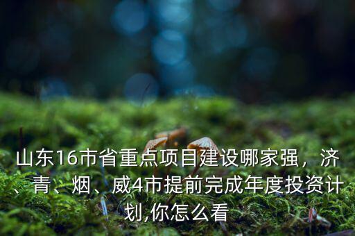 山東16市省重點項目建設哪家強，濟、青、煙、威4市提前完成年度投資計劃,你怎么看